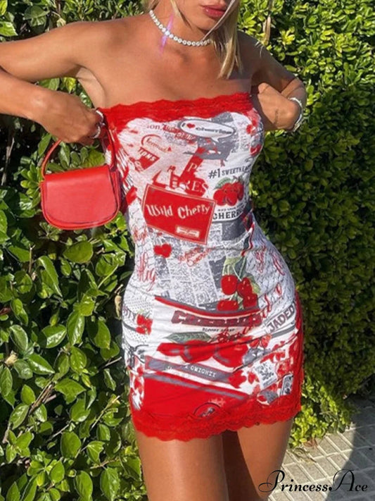 Lace Trim Split Open Back Mini Dress