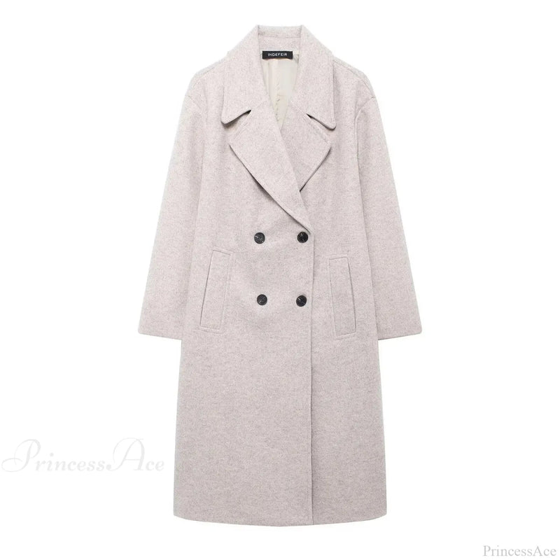 Lace-up Mao Collar Big Lapel Overcoat
