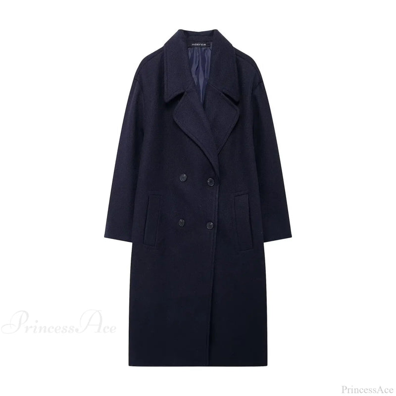 Lace-up Mao Collar Big Lapel Overcoat