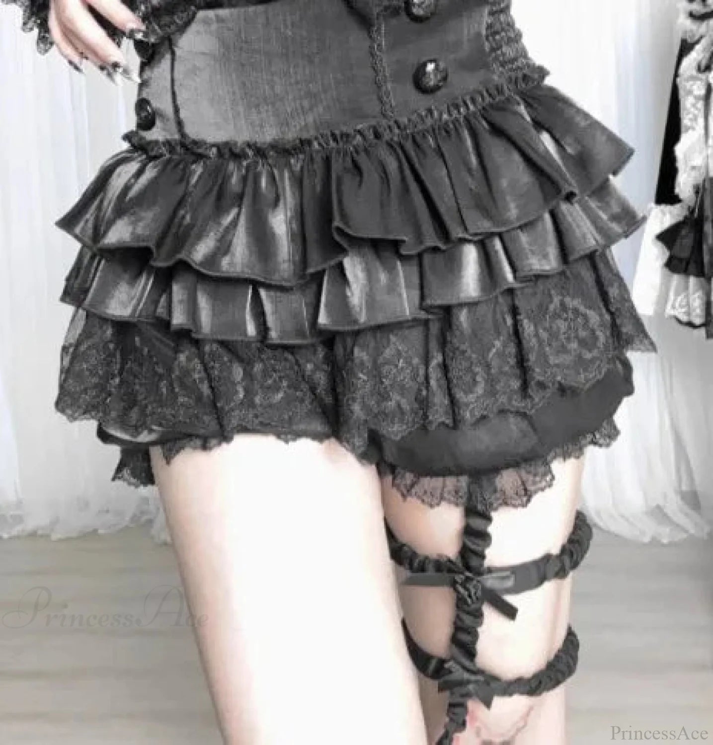 Lacy Patch Velvety Blouse Top