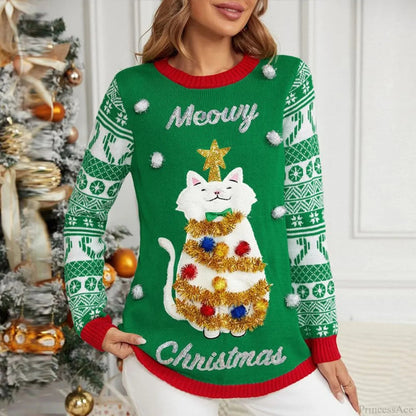Cartoon Loose Pullover Christmas Sweater