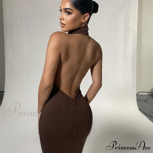 Club Brown Long Dress