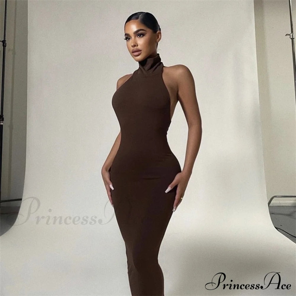 Club Brown Long Dress