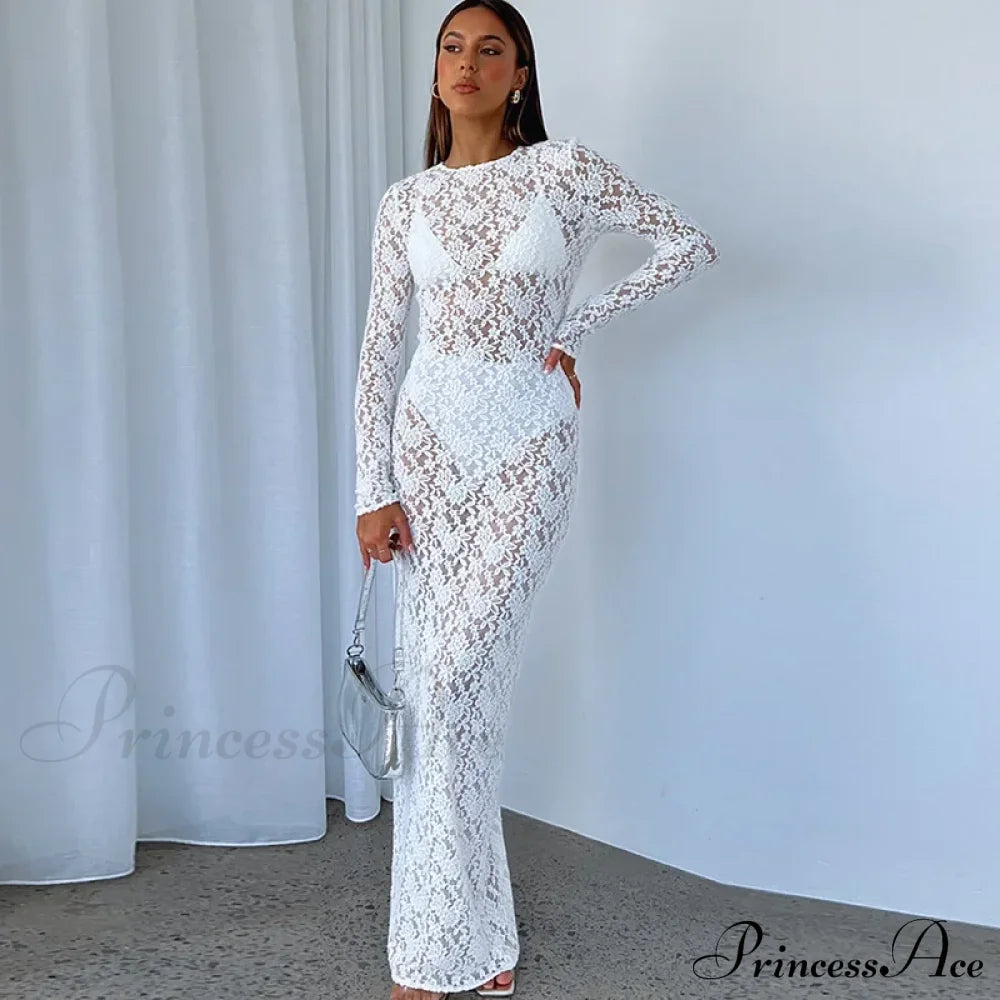 Lantern Sleeve V-neck Maxi Dress