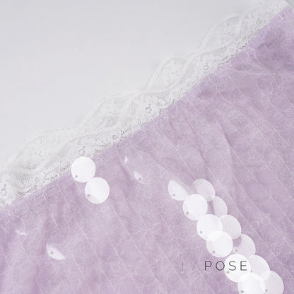 Aarna Sequin Lace Detail Midi Skirt