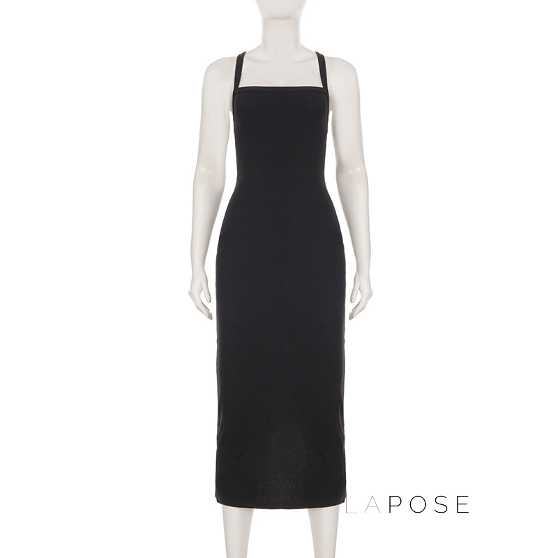 Abrianna Halter Backless Maxi Dress