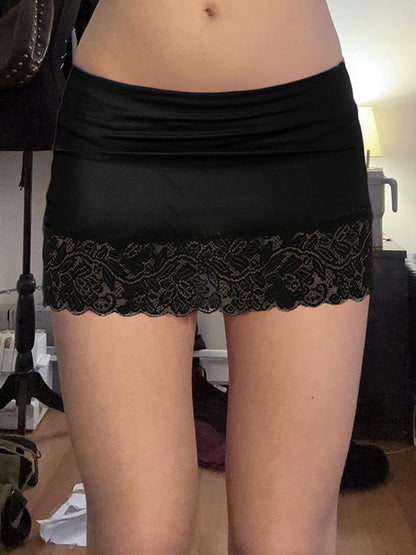 Adalae Bodycon Lace Mini Skirt