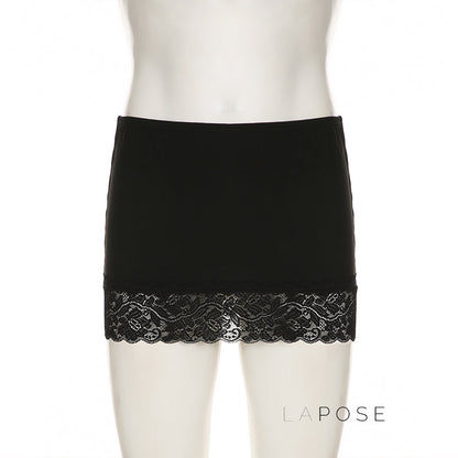 Adalae Bodycon Lace Mini Skirt