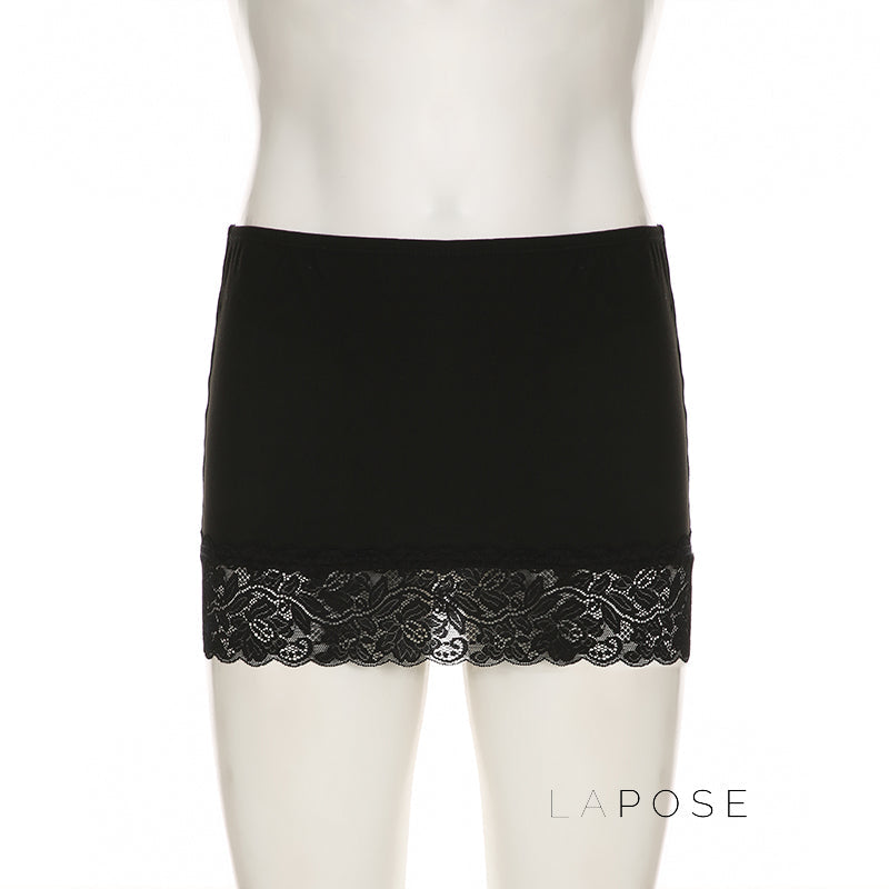 Adalae Bodycon Lace Mini Skirt