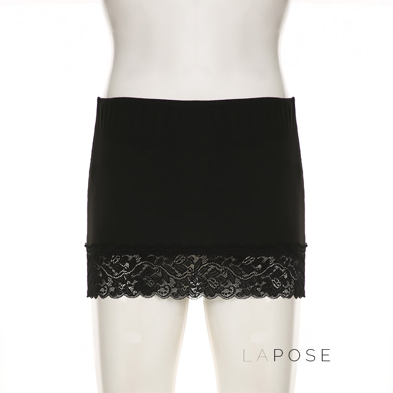 Adalae Bodycon Lace Mini Skirt