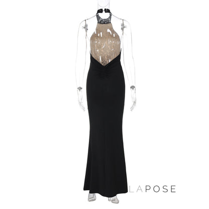 Addeline Halter Backless Maxi Dress