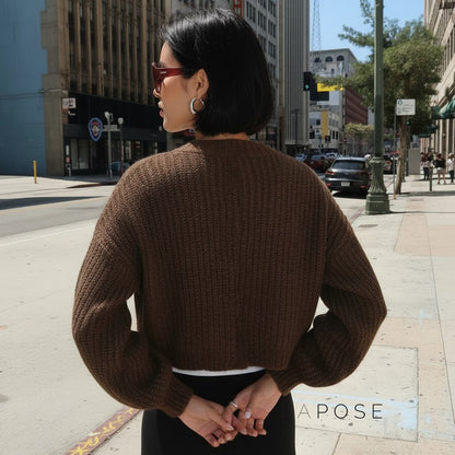 Addilyn Brown Knitted Cardigan