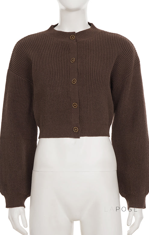 Addilyn Brown Knitted Cardigan