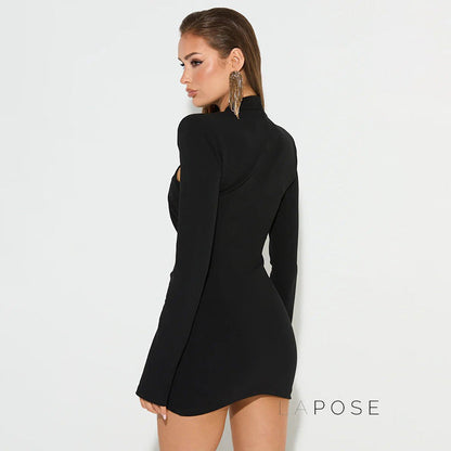 Afnan Twisted Long Sleeve Mini Dress