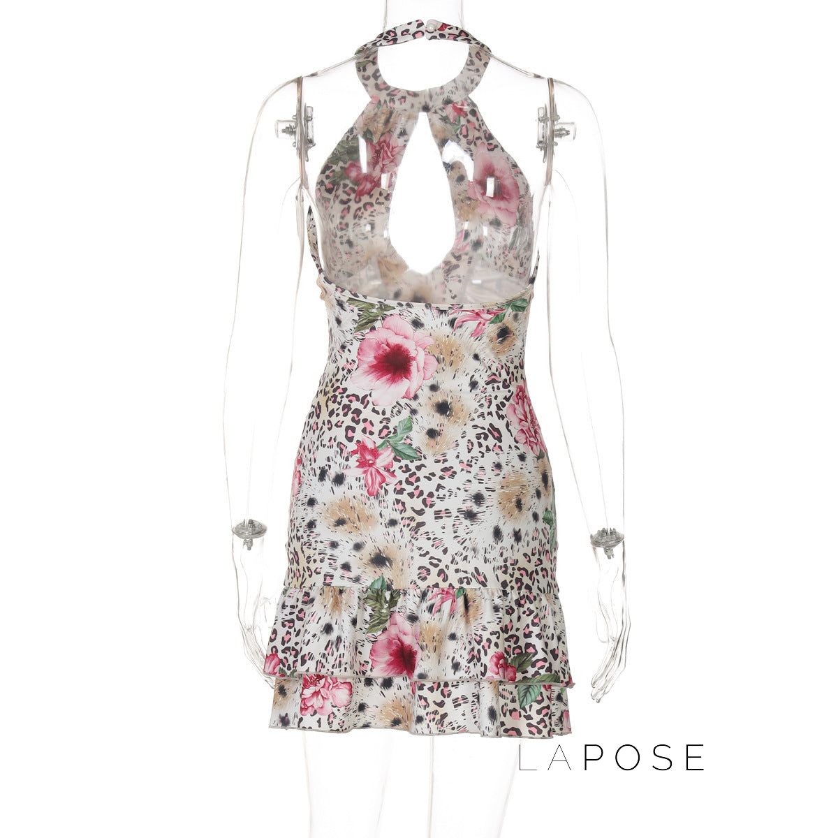 Aislyn Leopard Halter Mini Dress
