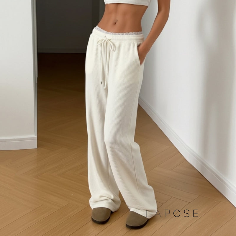 Alba Lace Patchwork Corduroy Pants