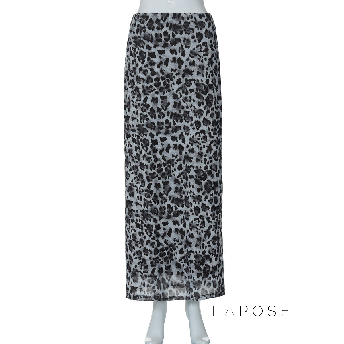 Alyssa Leopard Mesh Maxi Skirt
