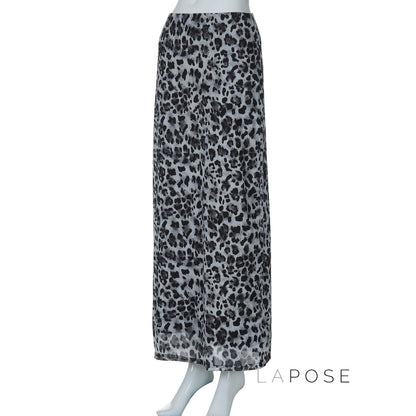 Alyssa Leopard Mesh Maxi Skirt