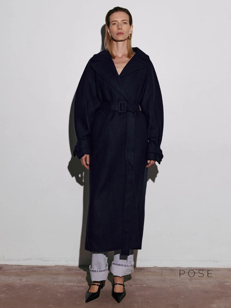 Amen Batwing Belted Wool Coat