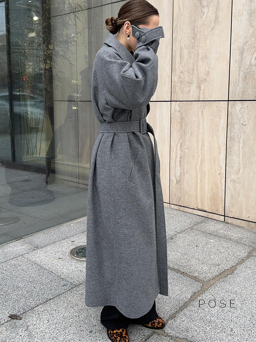 Amen Batwing Belted Wool Coat