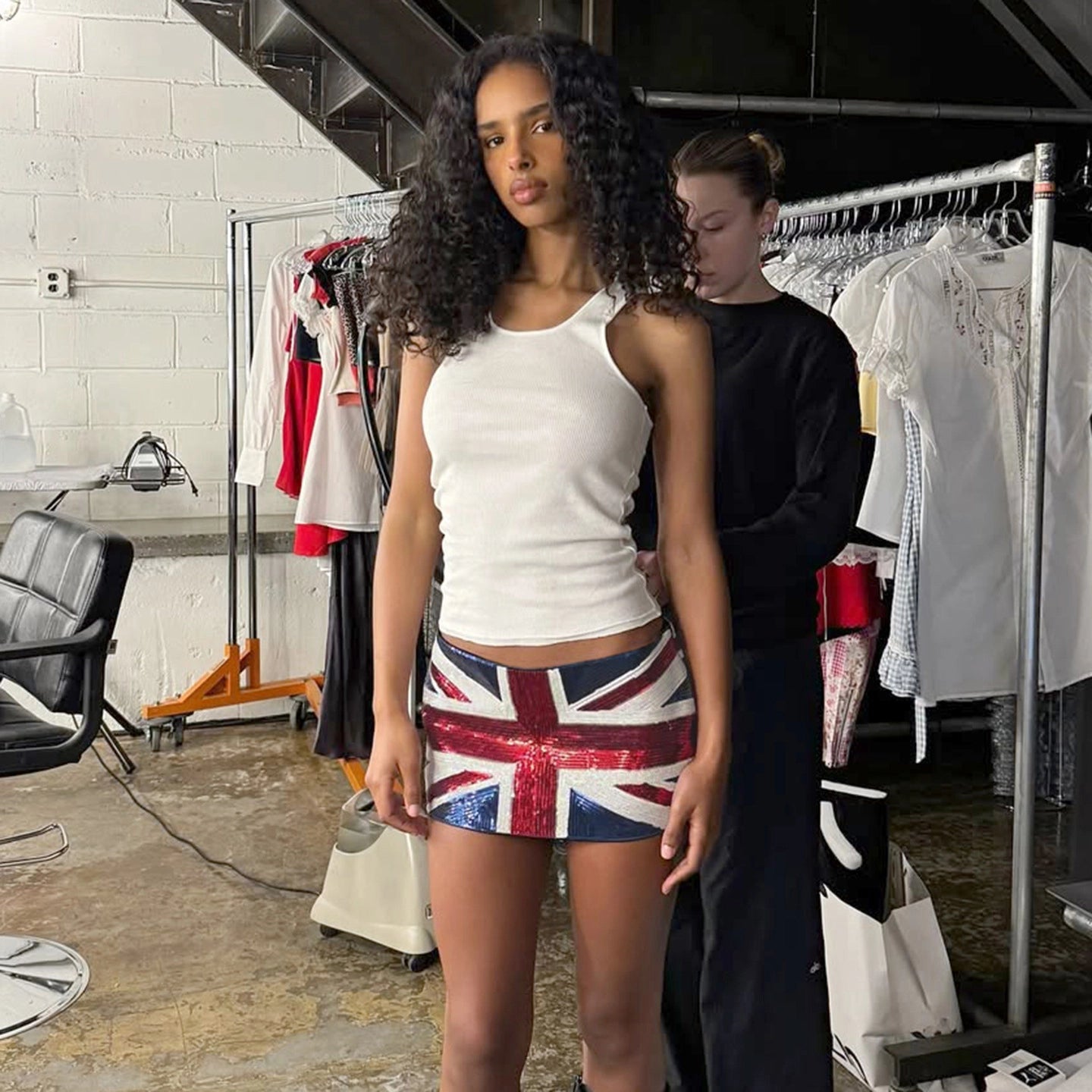 Uk Flag Sequin Mini Skirt