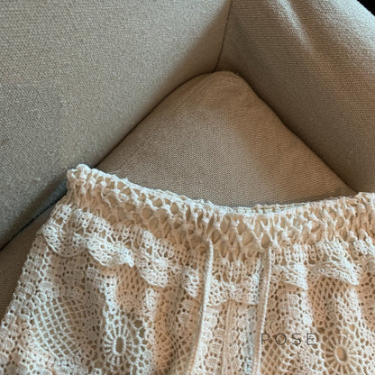 Amya Lace Knit Wide-leg Pants