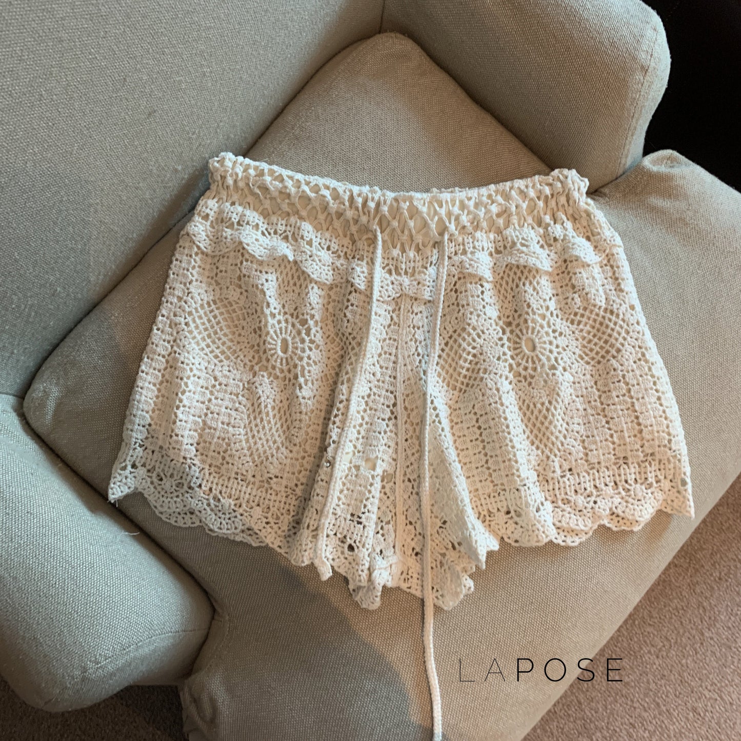 Amya Lace Knit Wide-leg Pants