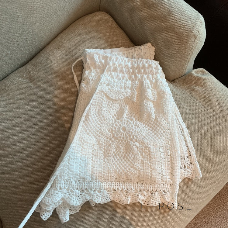 Amya Lace Knit Wide-leg Pants