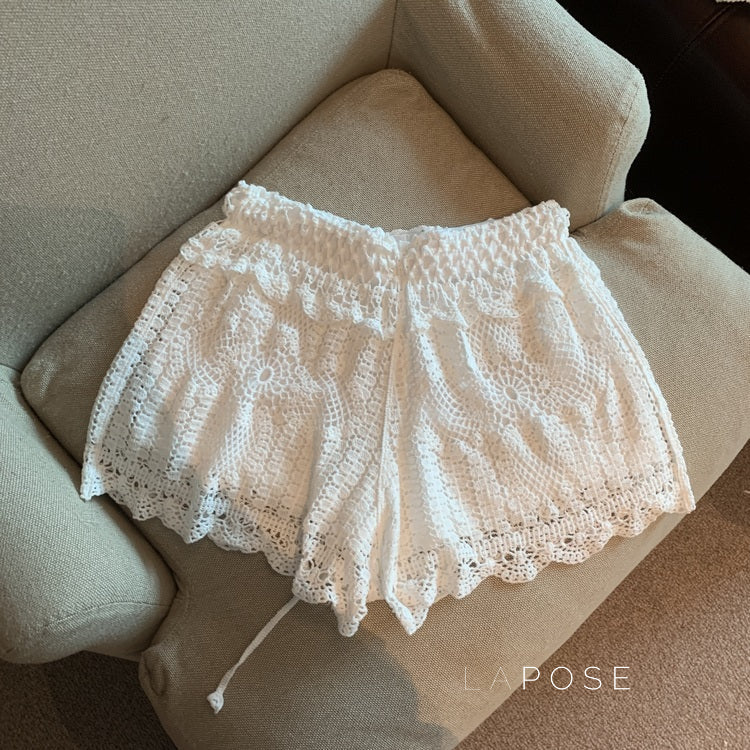 Amya Lace Knit Wide-leg Pants