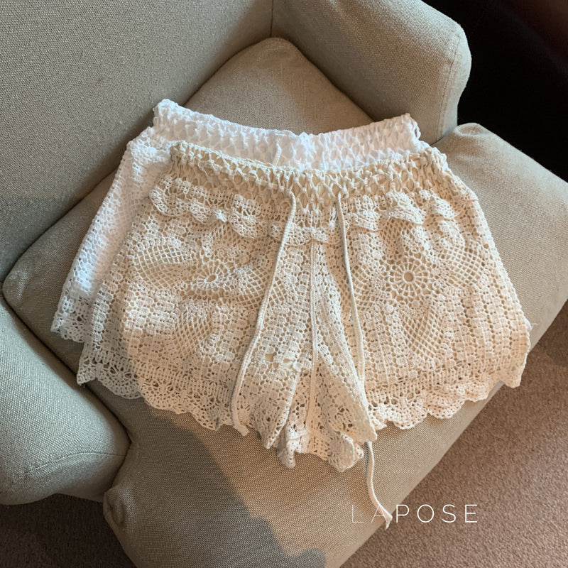 Amya Lace Knit Wide-leg Pants