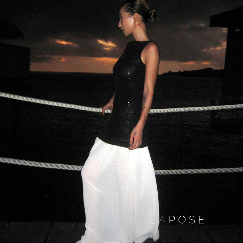 Anabia Black Sequin Maxi Dress
