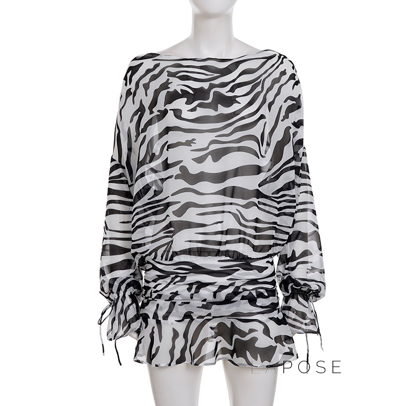 Arianna Zebra Print Mini Dress