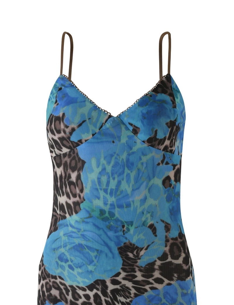 Arlette Radiant Maxi Dress - Blue Leopard