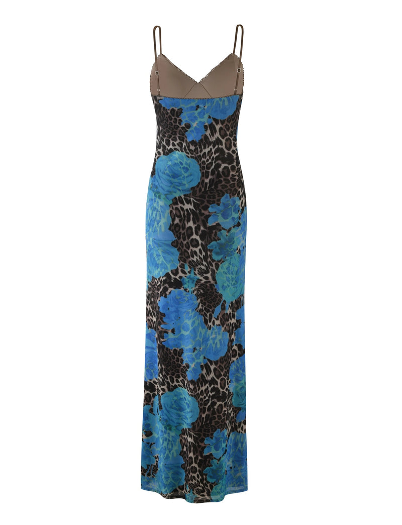 Arlette Radiant Maxi Dress - Blue Leopard