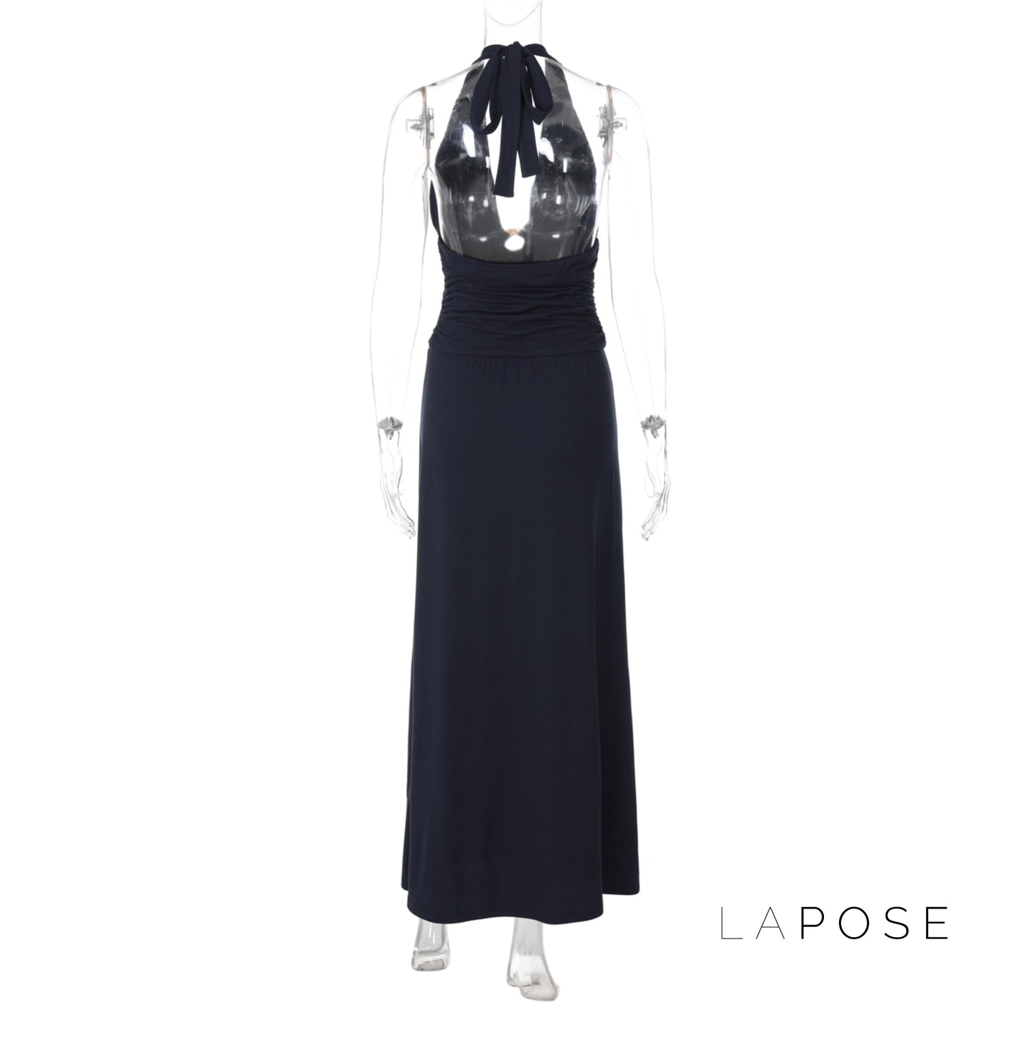 Asra Halter Pleated Maxi Dress