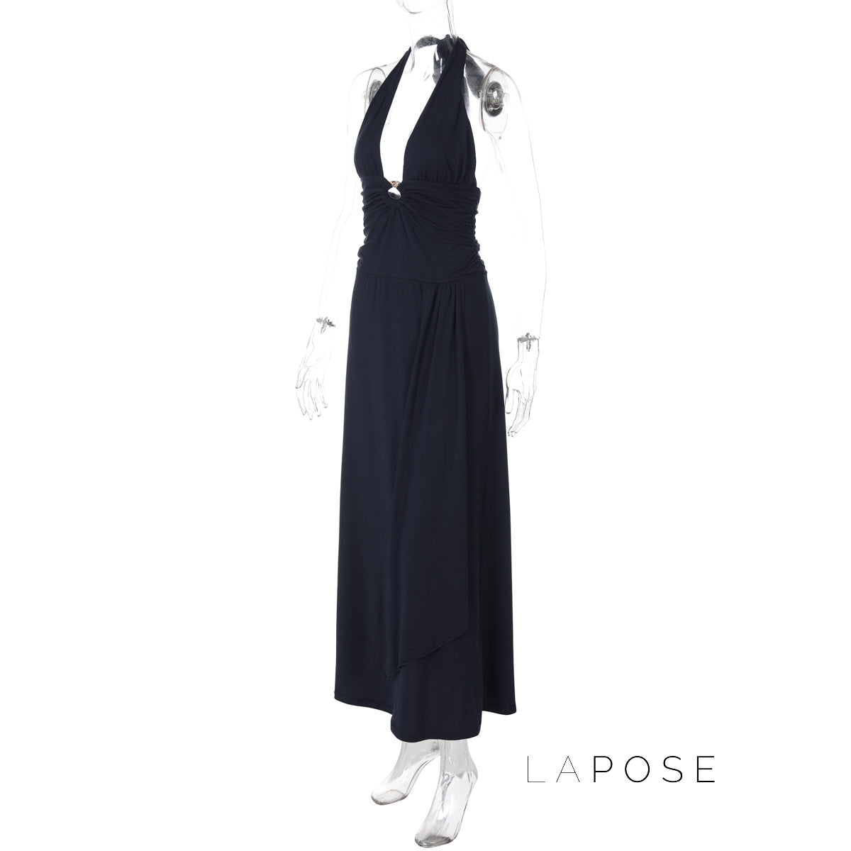Asra Halter Pleated Maxi Dress