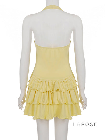Aziya Halter Pleated Mini Dress