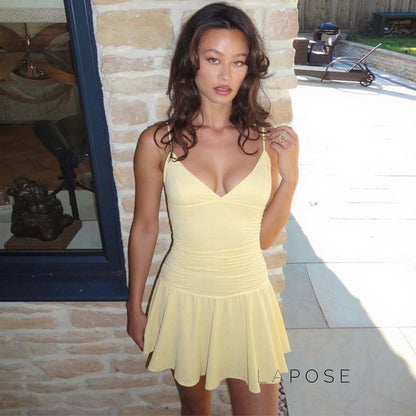 Blakelee Pleated Strappy Mini Dress