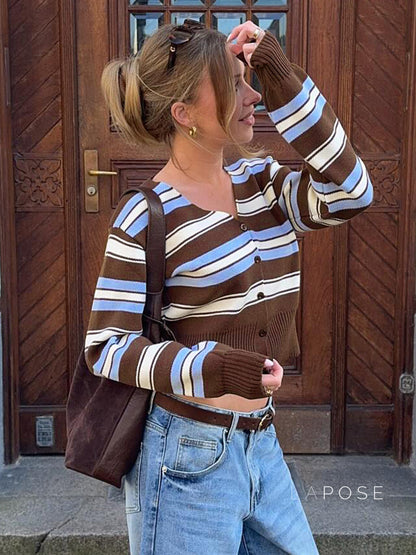 Blakelynn Striped Button Cardigan