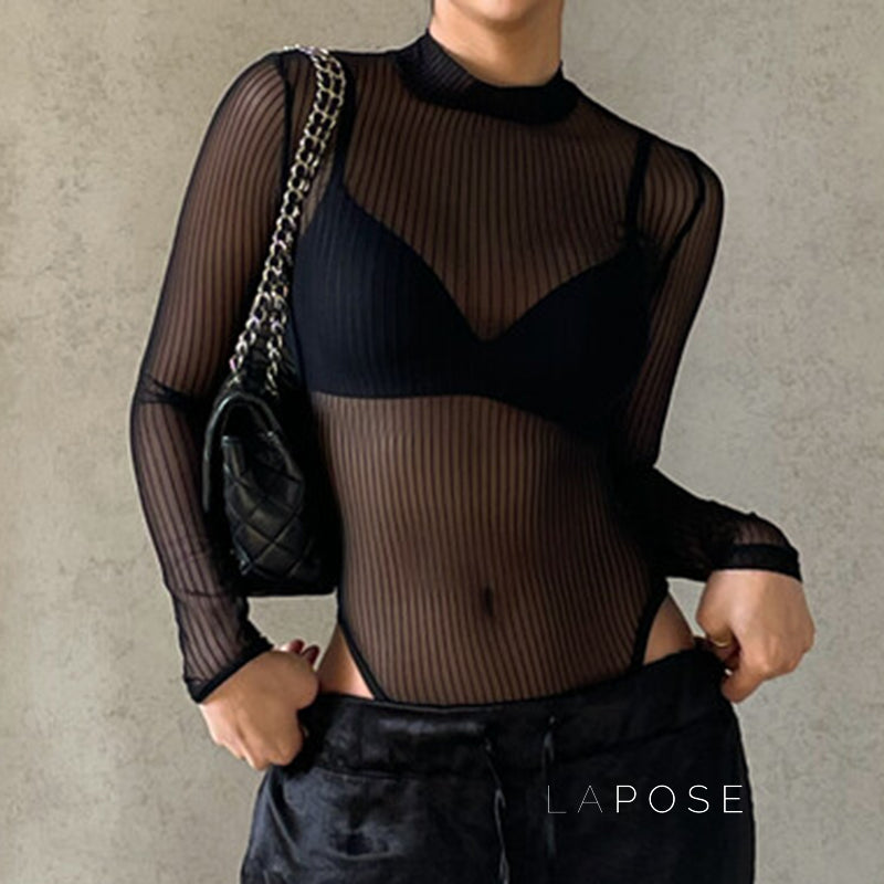 Brienne Backless Mesh Romper