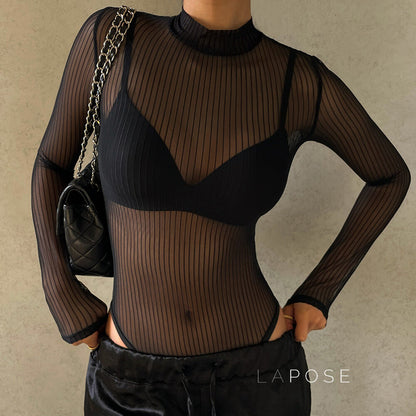 Brienne Backless Mesh Romper
