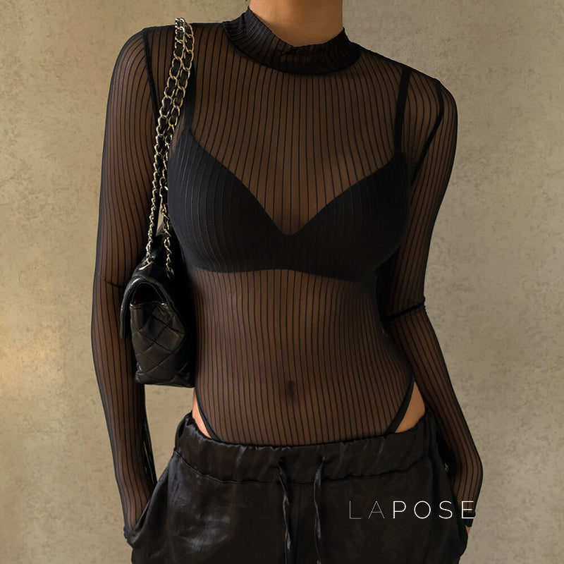 Brienne Backless Mesh Romper