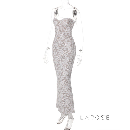 Ariadne Lace Backless Midi Dress