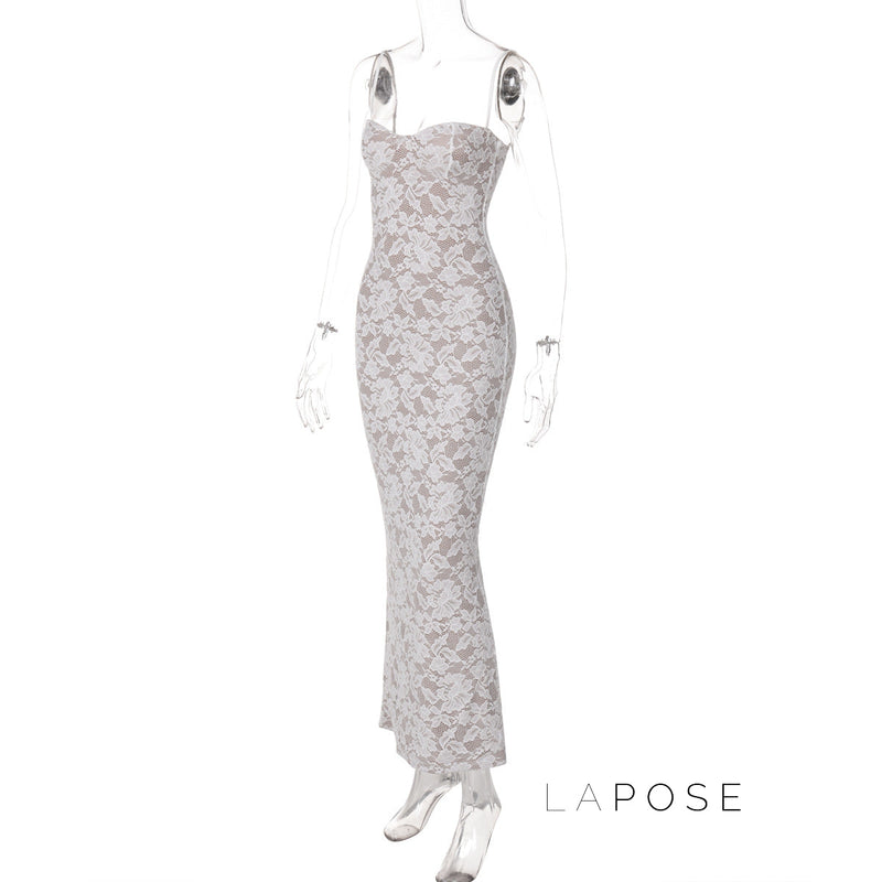 Ariadne Lace Backless Midi Dress
