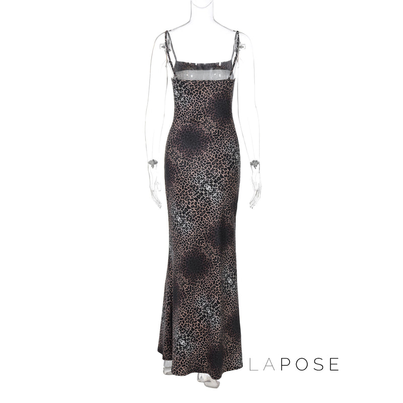 Damaris Strappy Leopard Maxi Dress