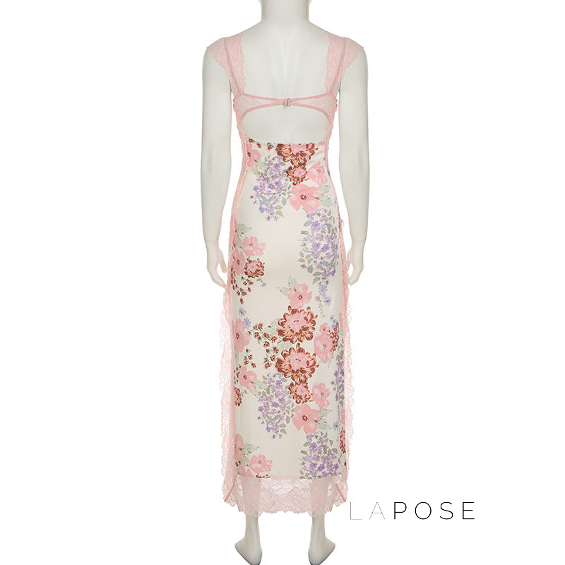 Darling Lace Slit Maxi Dress