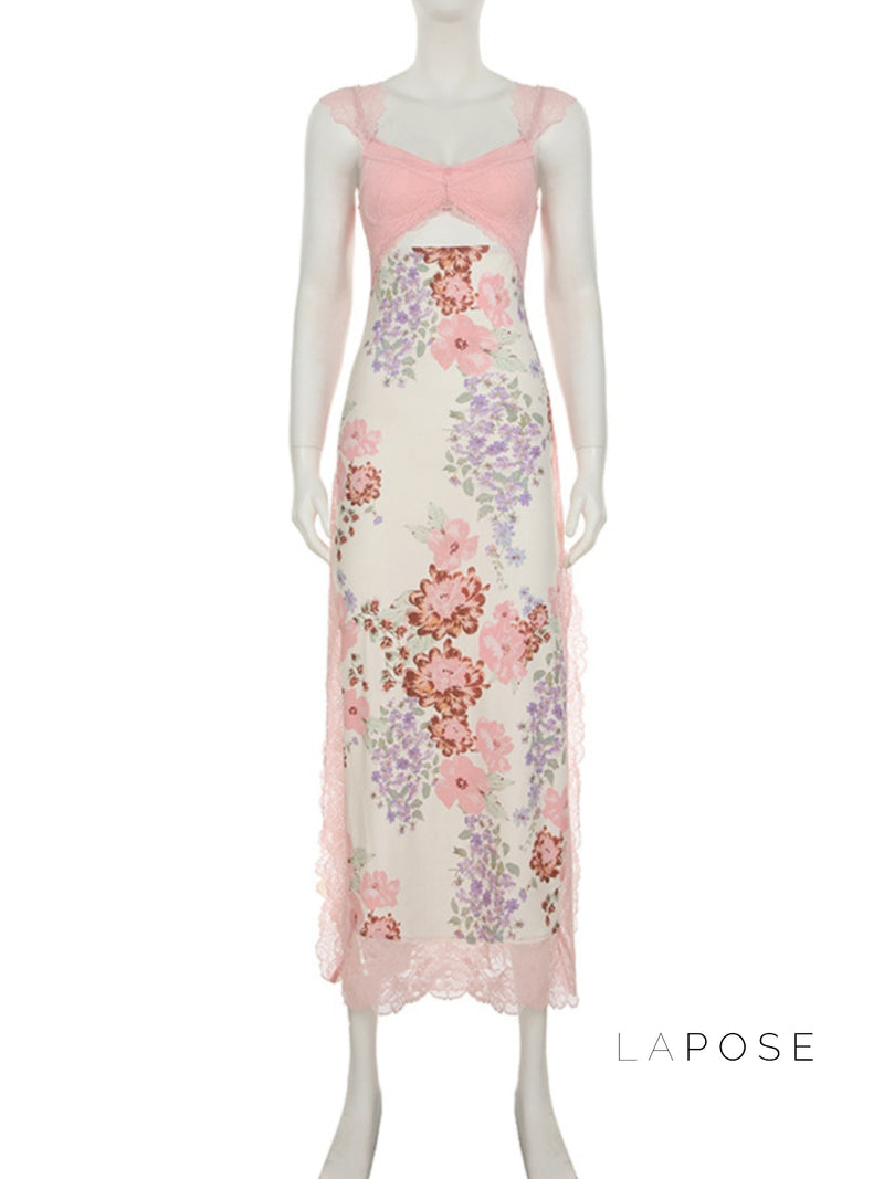Darling Lace Slit Maxi Dress