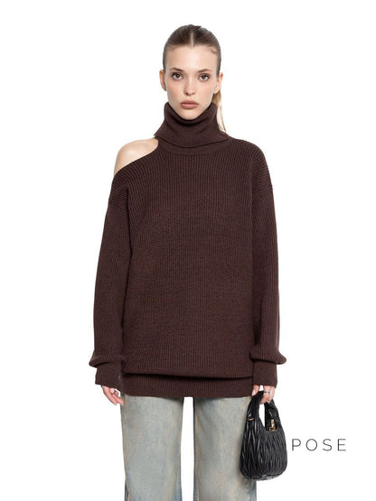 Deliyah Knit Cold Shoulder Sweater