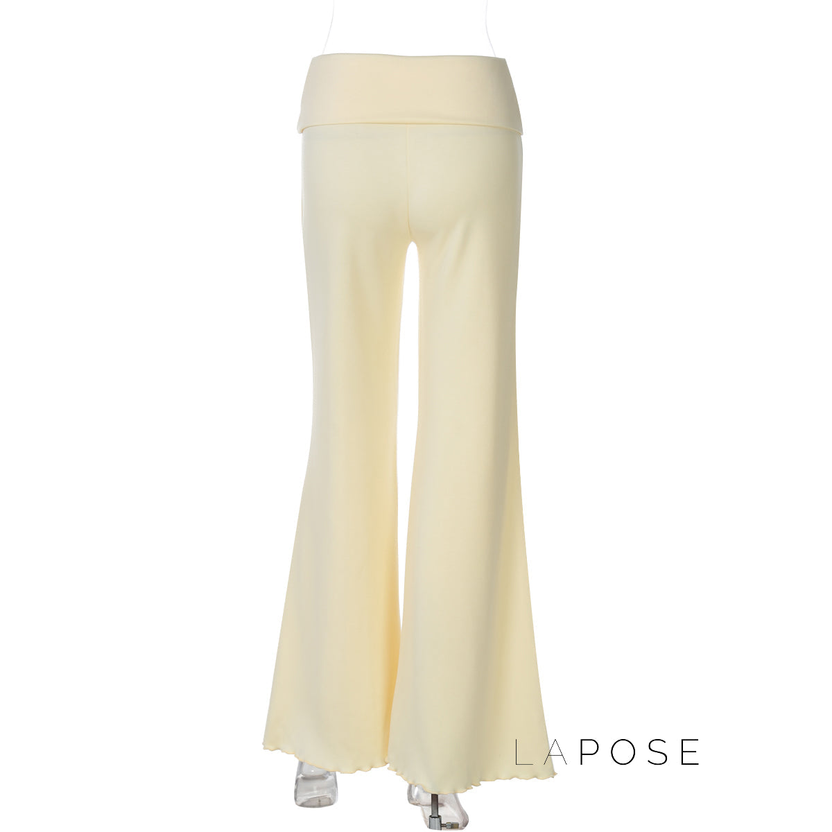 Delylah Low-rise Wavy Flared Pants