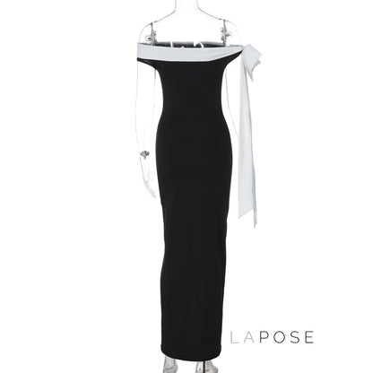 Elyanna Off Shoulder Bow Maxi Dress